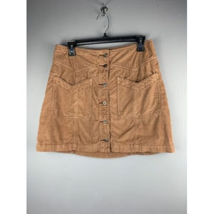 Free People Womens Hold My Hand Tan Corduroy Skirt Size 4